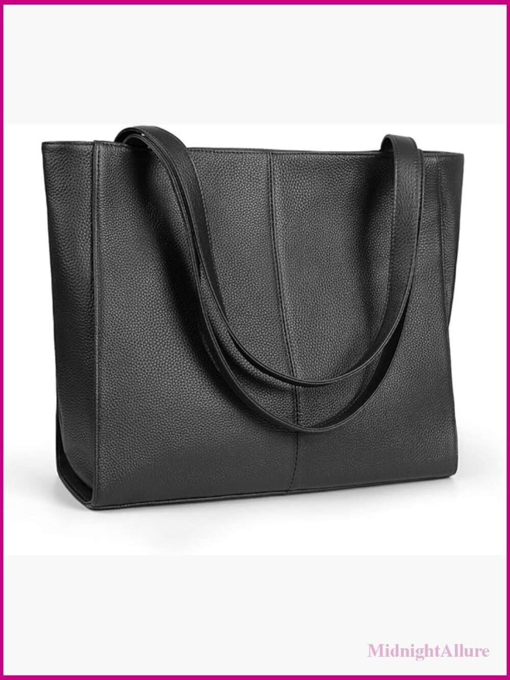 Genuine Leather Tote Bag with Laptop Compartment for Work